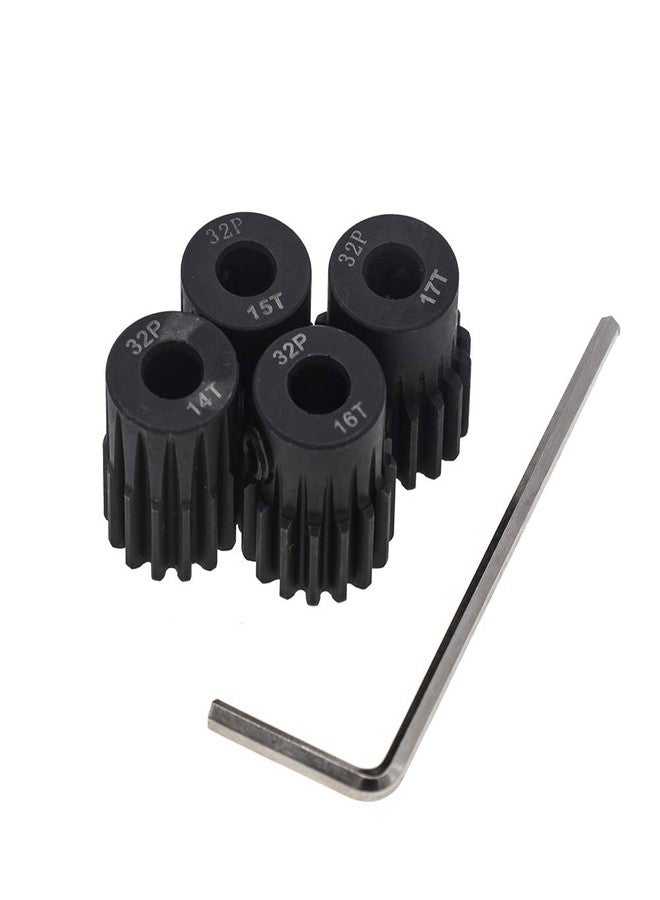 GTHELE 4pcs 32p Pinion Gear 5mm Set Hardened 14T 15T 16T 17T 32 Pitch Gears RC Upgrade Part with Screwdriver - Image 2